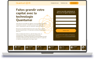 Page inscription Quantumai sur ordinateur portable
